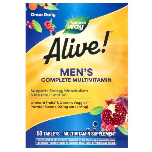 Nature's Way, Alive!, Men's Energy Complete Multivitamin, 50 Tablets