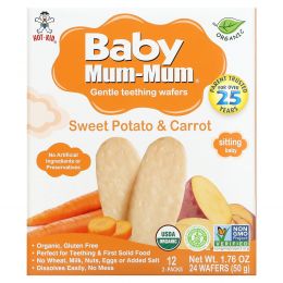 Hot Kid, Baby Mum-Mum, Sweet Potato & Carrot Rice Rusks, 24 Rusks, 1.76 oz (50 g) Each