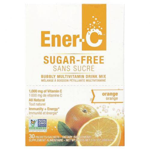 Ener-C, Vitamin C, Multivitamin Drink Mix, Surgar Free, Orange, 1,000 mg, 30 Packets, 0.2 oz (5.46 g) Each