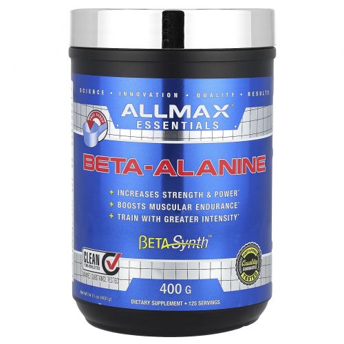 ALLMAX Nutrition, 100% Pure Beta-Alanine Maximum Strength + Absorption, 3200 mg, 14.1 oz (400 g)