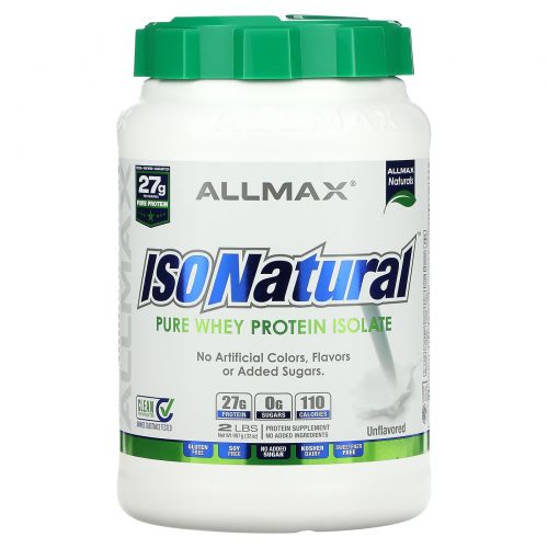 ALLMAX Nutrition, IsoNatural, 100% Ultra-Pure Natural Whey Protein Isolate (WPI90), The Original, Unflavored, 2 lbs (907 g)