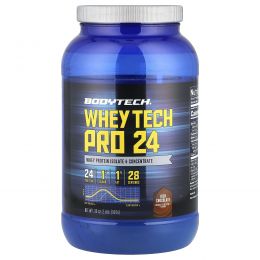 BodyTech, Whey Tech Pro 24, насыщенный шоколад, 907 г (2 фунта)