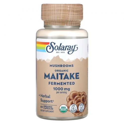 Solaray, Organically Grown Fermented Mitake, 500 mg , 60 Veggie Caps