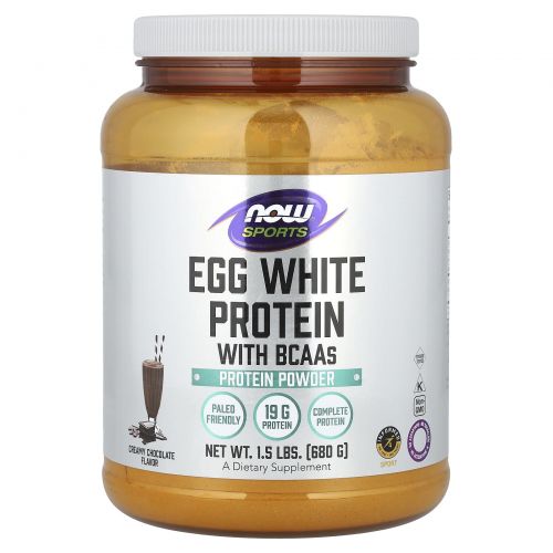Now Foods, Eggwhite Protein, Creamy Chocolate, 1.5 lbs (680 g)