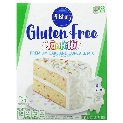 Pillsbury, Премиальная смесь для торта и кекса с леденцами, без глютена, 482 г (1 фунт 1 унция)