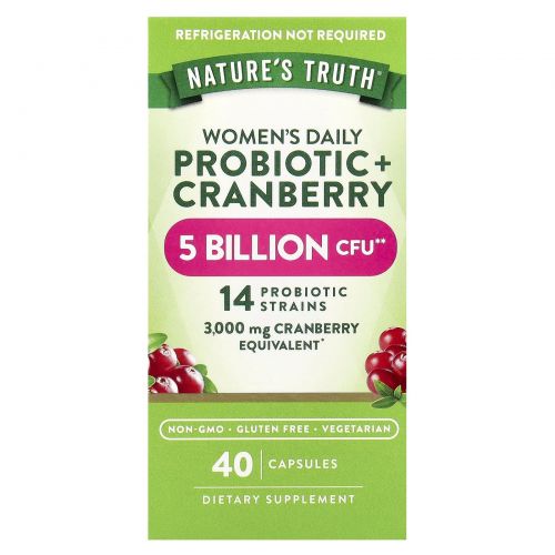 Nature's Truth, Women's Probiotic + Cranberry, 40 Vegetarian Capsules