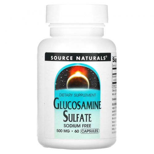 Source Naturals, Глюкозамин сульфат, 500 мг, 60 капсул