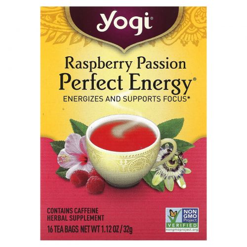 Yogi Tea, Raspberry Passion, Perfect Energy, 16 Tea Bags, 1.12 oz (32 g)