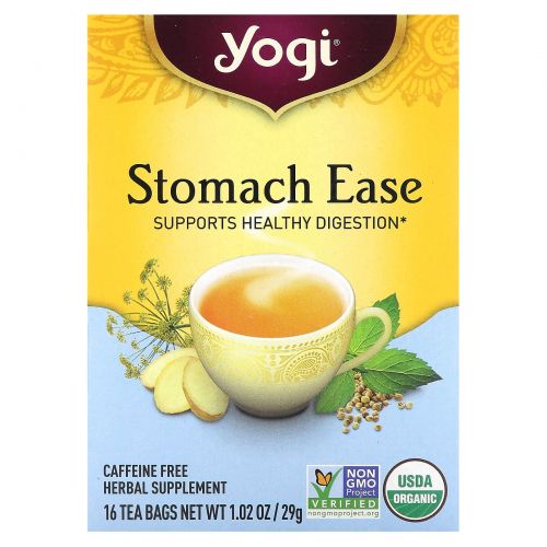 Yogi Tea, Улучшение пищеварения, без кофеина, 16 пакетиков, 1,02 унции (29 г)