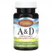 Carlson, Витамины A и D, 100 мягких таблеток