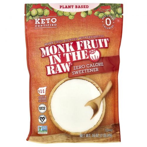 In the Raw, Monk Fruit In The Raw®, нулевой подсластитель, 454 г (16 унций)