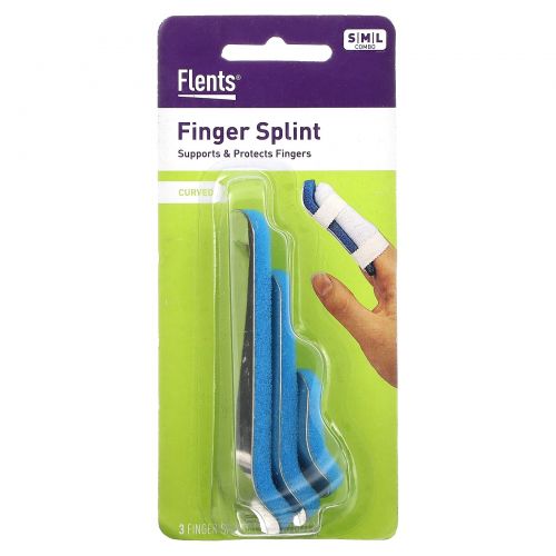 Flents, напальчник, изогнутый, S, M, L, набор из 3 предметов