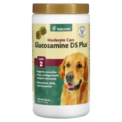 NaturVet, Glucosamine DS Plus, Level 2, 240 Soft Chews, 20 oz (576 g)