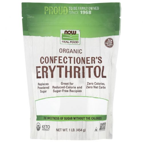 Now Foods, Органический кондитерский эритрит, 1 фунт (454 г)