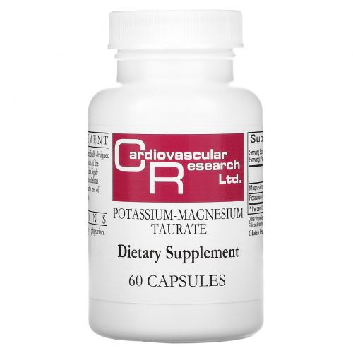 Cardiovascular Research Ltd., Таурат магния-калия, 60 капсул