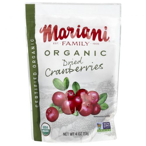 Mariani Dried Fruit, Organic, Dried Cranberries, 4 oz ( 113 g)