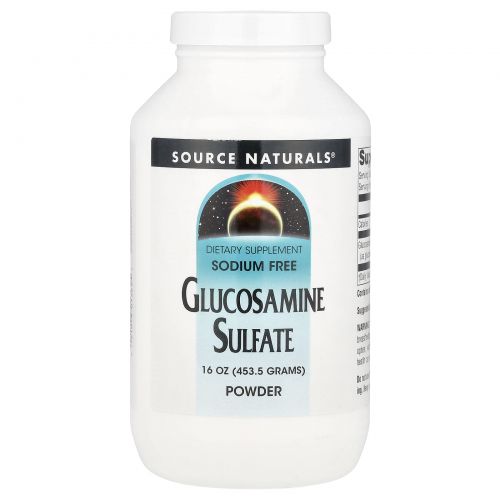 Source Naturals, Сульфат глюкозамина в порошке, без натрия, 16 унций (453.6 г)