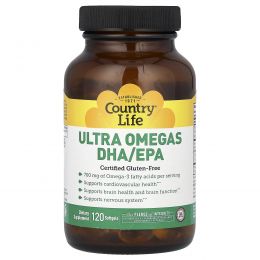 Country Life, Ultra Omegas DHA / EPA (ДГК / ЭПК), 120 желатиновых капсул