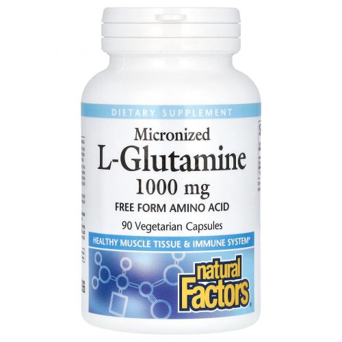 Natural Factors, L-Glutamine, 1,000 mg, 90 Vegetarian Capsules