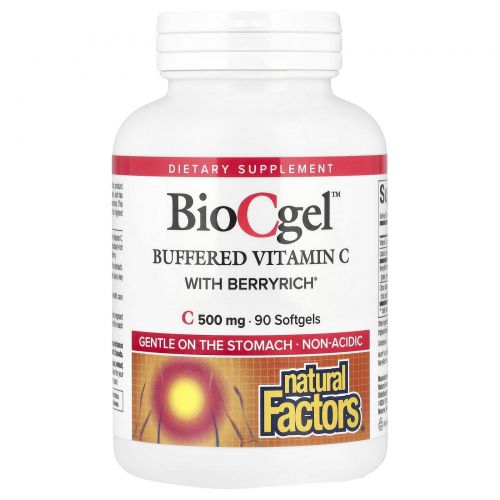 Natural Factors, BioCgel, Buffered Vitamin C with BerryRich, 500 mg, 90 Softgels