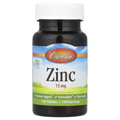 Carlson Labs, Zinc, 15 mg , 100 Tablets