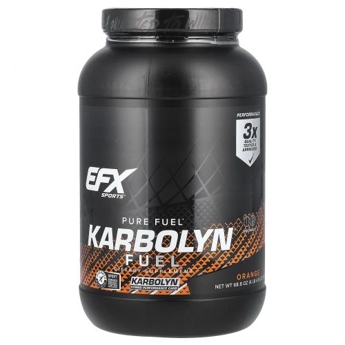EFX Sports, Спортивная добавка Karbolyn Fuel, апельсин, 1950 г