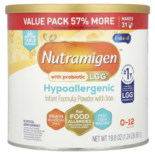 Enfamil, Nutramigen ™ с пробиотиком LGG®, гипоаллергенный, для детей 0–12 месяцев, 561 г (19,8 унции)