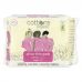 Cottons, 100% Natural Cotton Coversheet, Ultra-Thin Pads with Wings, Super, 12 Pads