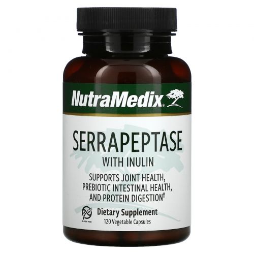 NutraMedix, Serrapeptase with Inulin, 120 Vegetable Capsules