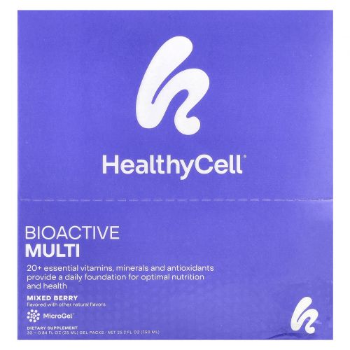 HealthyCell, Bioactive Multi, ягодное ассорти, 30 гелевых пакетиков по 25 мл (0,84 жидк. Унции)