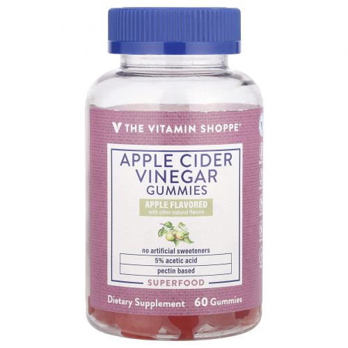 The Vitamin Shoppe, Жевательные мармеладки с яблочным уксусом, яблоко, 60 шт.