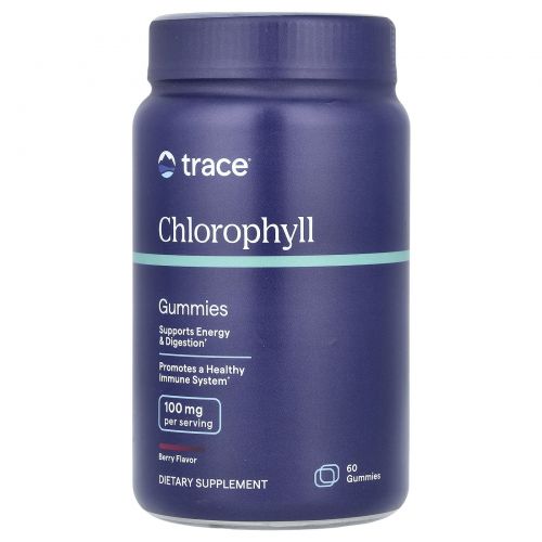 Trace Minerals ®, Жевательные таблетки с хлорофиллом, ягодные, 25 мг, 60 жевательных таблеток