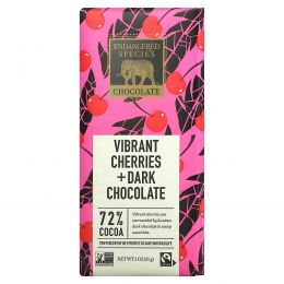 Endangered Species Chocolate, Натуральный темный шоколад с вишней, 3 унции (85 г)