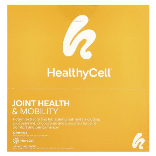 HealthyCell, Здоровье и подвижность суставов, апельсин, 30 гелевых пакетиков по 25 мл (0,84 жидк. Унции)