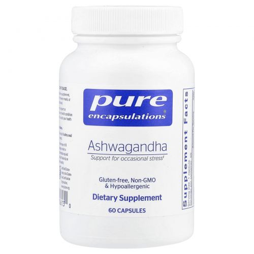 Pure Encapsulations, Ашваганда, 500 мг, 60 капсул