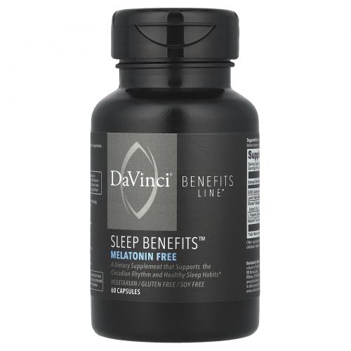 DaVinci Laboratories, Sleep Benefits ™, без мелатонина, 60 капсул