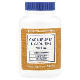 The Vitamin Shoppe, Carnipure® L-карнитин, 1000 мг, 50 таблеток