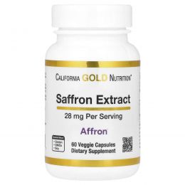 California Gold Nutrition, экстракт шафрана, с экстрактом Affron, 28 мг, 60 растительных капсул