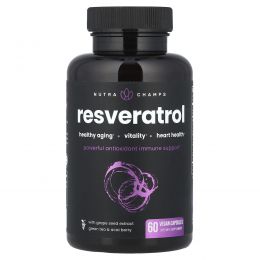 NutraChamps, Resveratrol, 60 Veggie Capsules