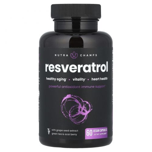 NutraChamps, Resveratrol, 60 Veggie Capsules