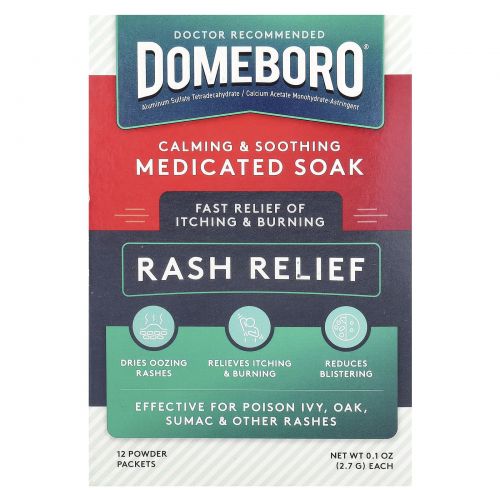 Domeboro, Medicated Soak, Rash Relief, 12 Powder Packets