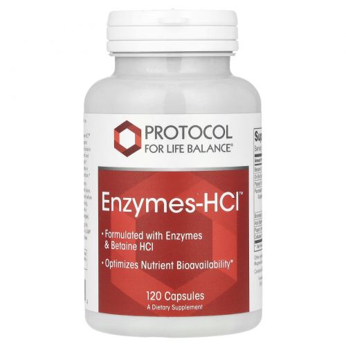 Protocol for Life Balance, Enzymes-HCI, 120 Capsules
