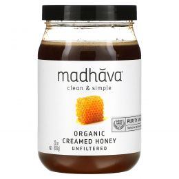 Madhava Natural Sweeteners, Clean & Simple, Organic Creamed Honey, Unfiltered, 22 oz (624 g)