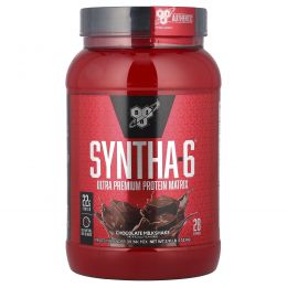 BSN, Syntha-6, белковая матрица ультра-премиум, шоколадный молочный коктейль, 1,32 кг (2,91 фунта)