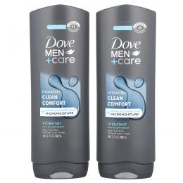 Dove, Гель для лица и тела Men+Care, аромат «Чистый комфорт», 2 шт. по 532 мл
