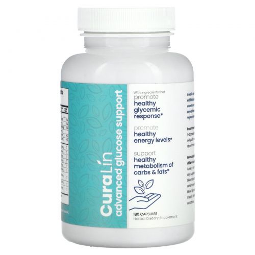 CuraLife, CuraLin улучшенная поддержка уровня глюкозы, 180 капсул