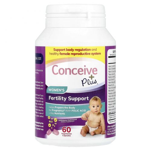 Conceive Plus, Поддержка фертильности для женщин`` 60 вегетарианских капсул