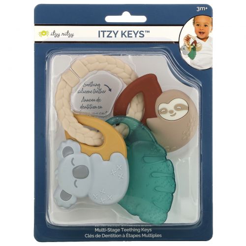 Itzy Ritzy, Itzy Keys, Multi-Stage Teething Keys, 3+ Months, Tropical, 1 Count