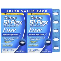 Osteo Bi-Flex, Здоровье суставов, легкость, улучшенное средство тройного действия, 2 упаковки, 28 мини-таблеток в каждой