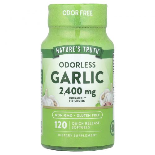 Nature's Truth, Odorless Garlic, High Strength , 1,200 mg, 120 Quick Release Softgels
